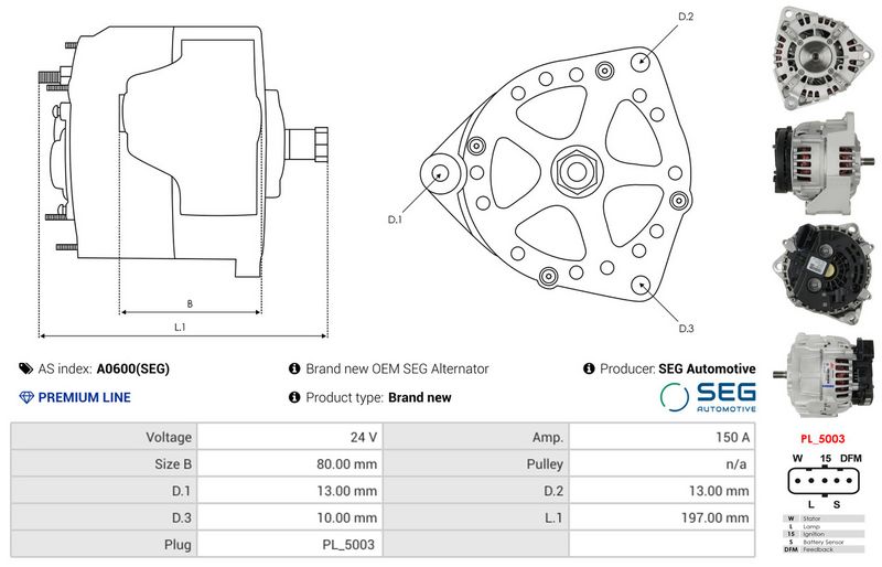 AS-PL A0600(SEG) Alternator