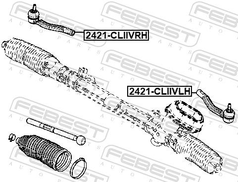 Наконечник, поперечна кермова тяга, Febest 2421CLIIVLH