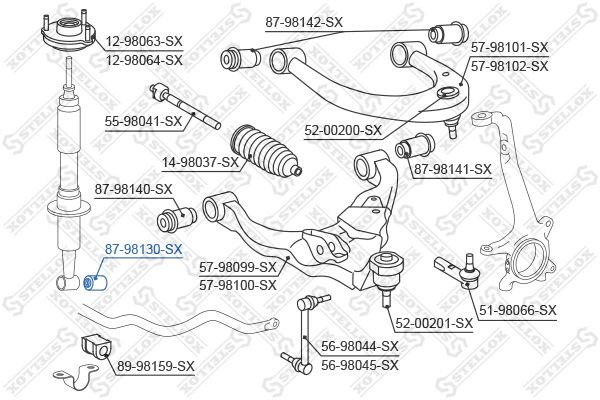 STELLOX 87-98130-SX Bush, shock absorber