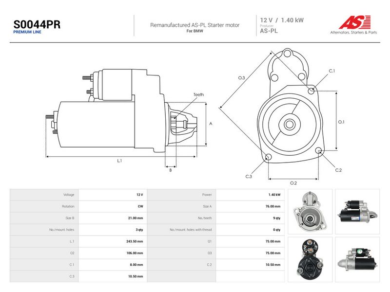 Starter, AS-PL S0044PR