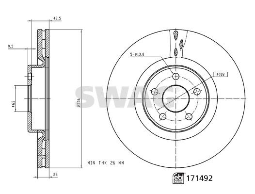 SWAG 33 10 5278 Brake Disc