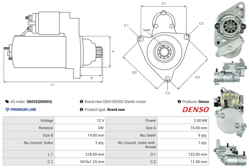 AS-PL S6032(DENSO) Starter