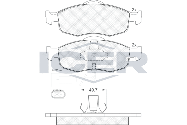 ICER 180917 Колодки гальмівні (передні) Ford Mondeo/Scorpio 86-00 (+датчик)