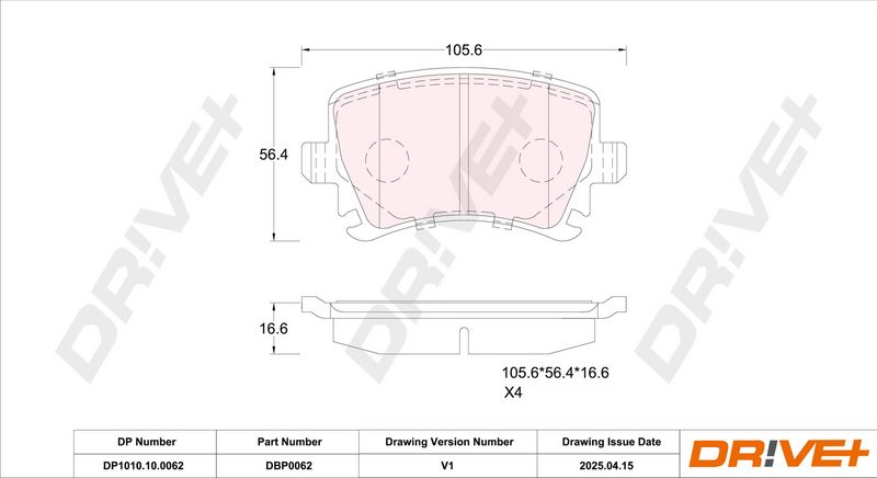 Set placute frana,frana disc DP1010.10.0062 Dr!ve+