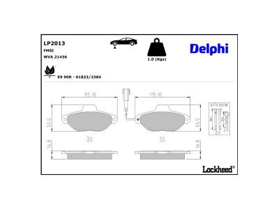 DELPHI LP2013 Brake Pad Set, disc brake