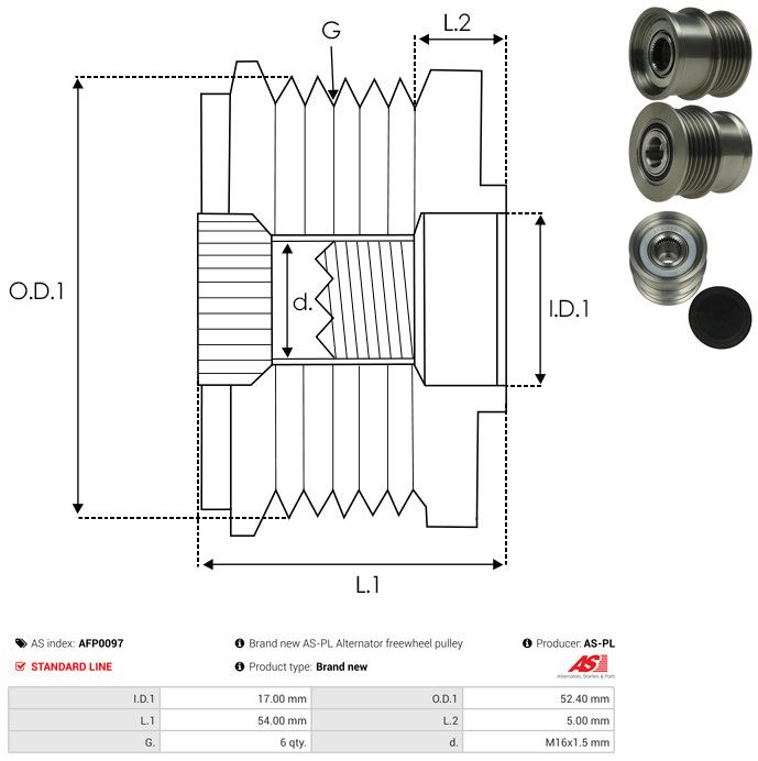 AS-PL AFP0097 Alternator Freewheel Clutch