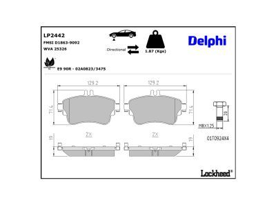 DELPHI LP2442 Brake Pad Set, disc brake