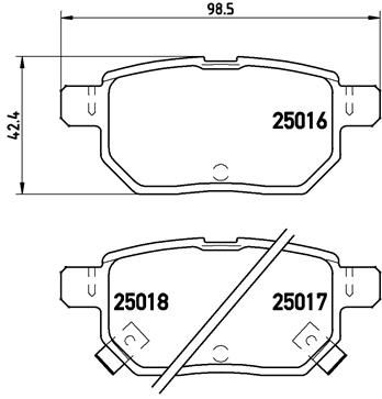 Колодка тормозов. диск. TOYOTA AURIS задн. (выр-во BREMBO)