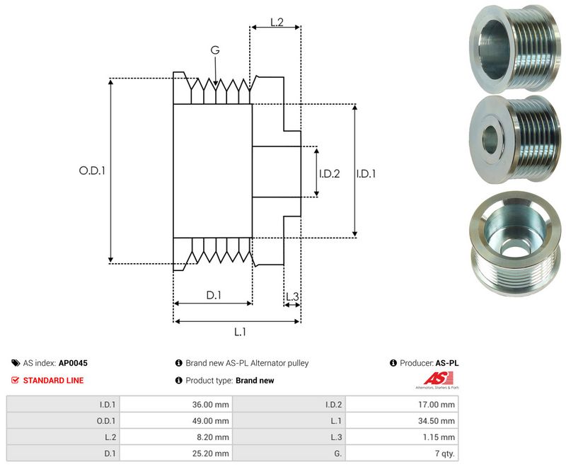 Rihmaratas, generaator, AS-PL AP0045
