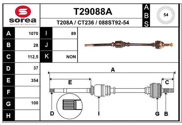 Приводний вал, Eai Group T29088A