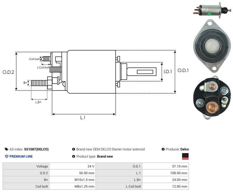 AS-PL SS1087(DELCO) Solenoid Switch, starter