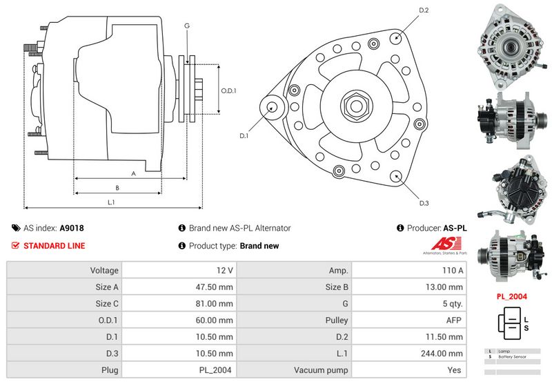 AS-PL A9018 Alternator