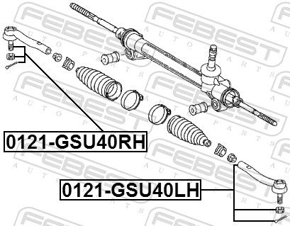 Наконечник, поперечна кермова тяга, Febest 0121-GSU40RH