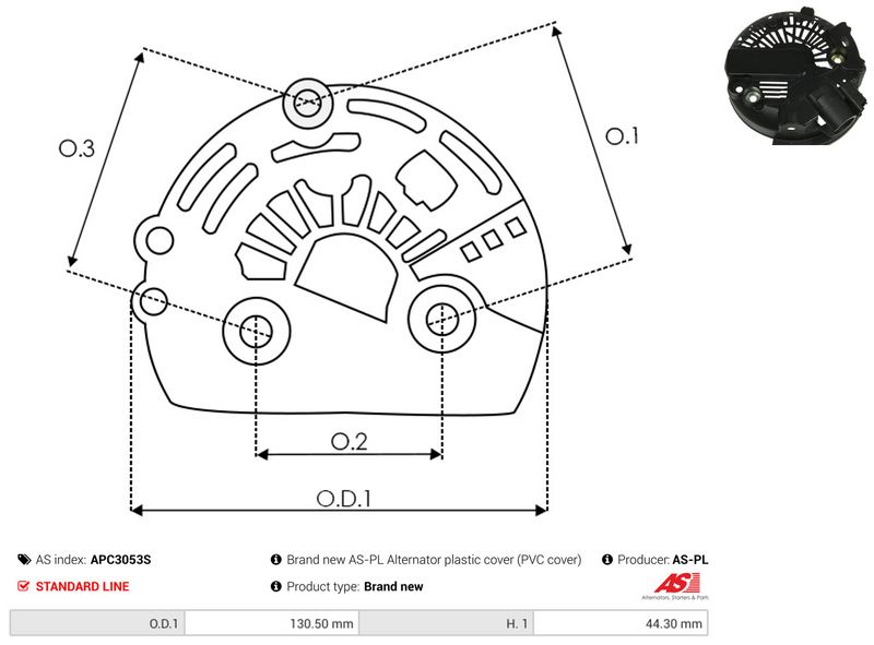 Kaitsekate, generaator, AS-PL APC3053S