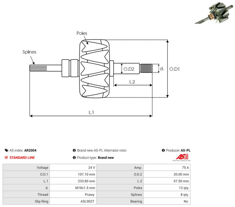 AS-PL AR2004 Rotor, alternator