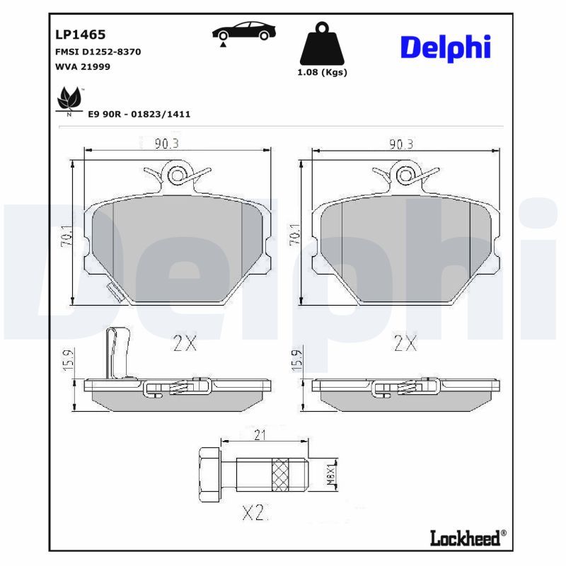 DELPHI LP1465 Brake Pad Set, disc brake
