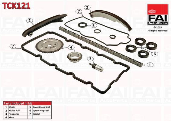 Комплект ланцюгів привода, Fai Autoparts TCK121