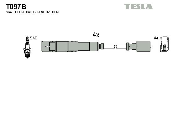 Комплект проводів високої напруги, Tesla T097B