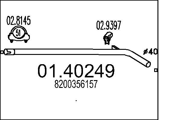 MTS kipufogócső 01.40249