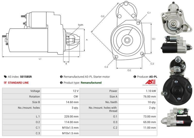 AS-PL S0158SR Starter