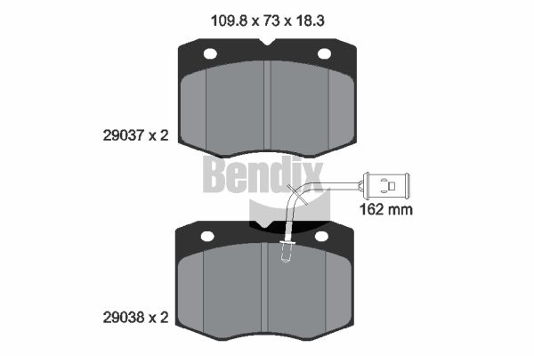 BENDIX Braking fékbetétkészlet, tárcsafék BPD2281