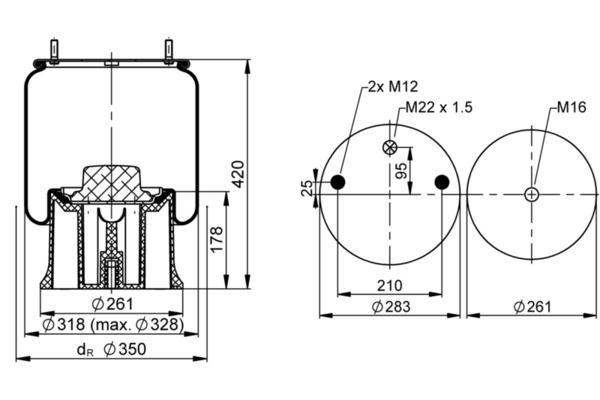 Mech, pneumatické odpružení 4023 N P12