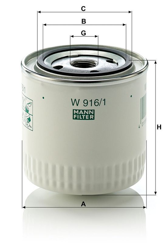Filtru ulei W 916/1 MANN-FILTER