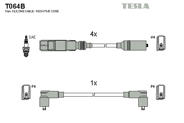 Комплект проводів високої напруги, Tesla T064B