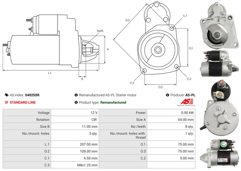 AS-PL S4025SR Starter
