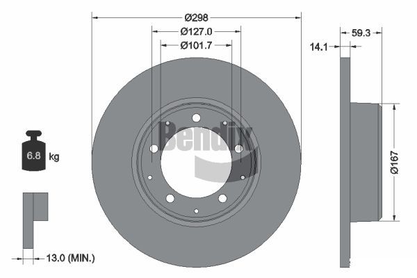 BENDIX Braking féktárcsa BDS1883