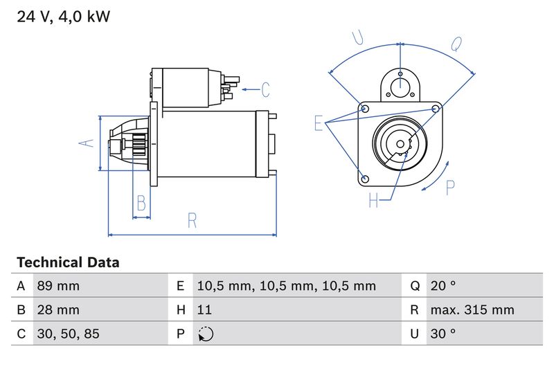 BOSCH önindító 0 986 023 200