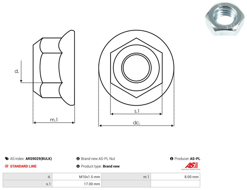 AS-PL ARS9029(BULK) Repair Set, alternator