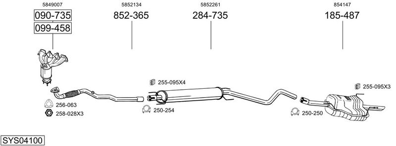 ABGASANLAGE BOSAL SYS04100