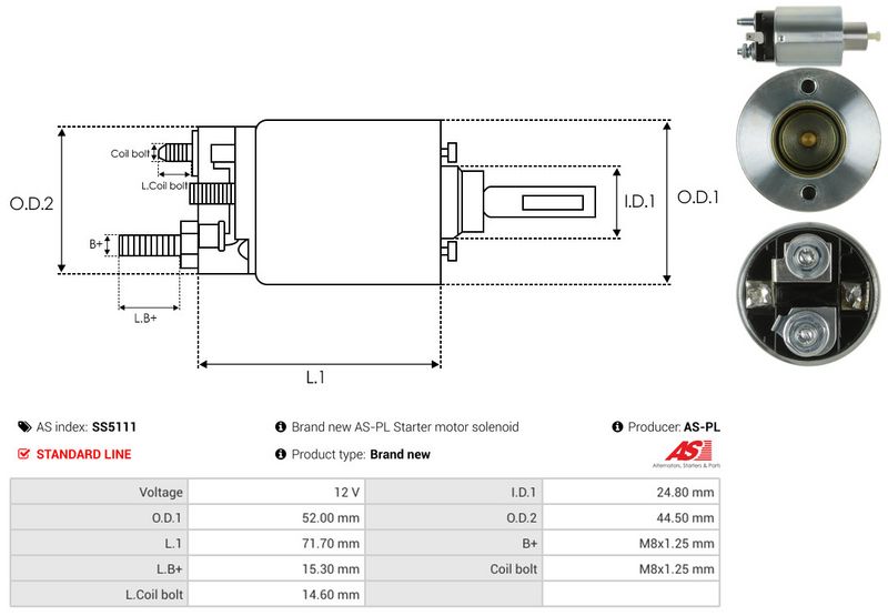AS-PL SS5111 Solenoid Switch, starter
