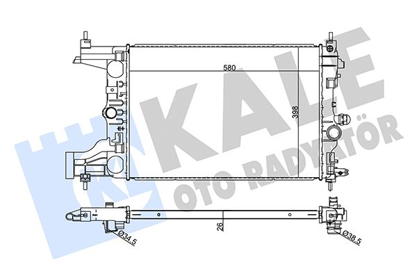 KALE OPEL радиатор охлаждения Astra J 1.3/1.7CDTi 09-