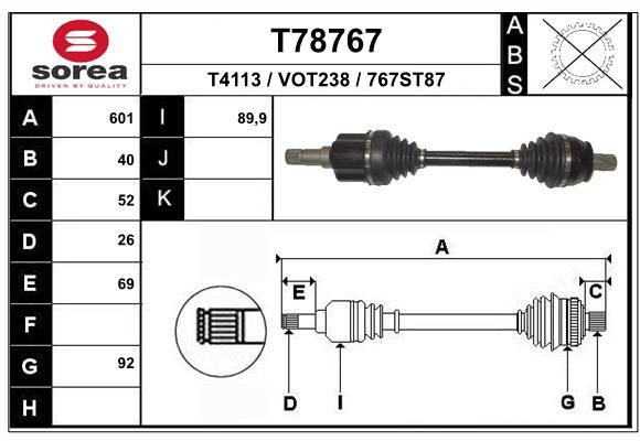 EAI hajtótengely T78767