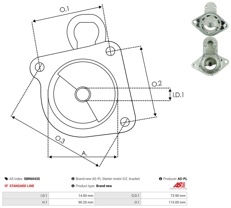AS-PL SBR6043S Starter Lid, carburettor