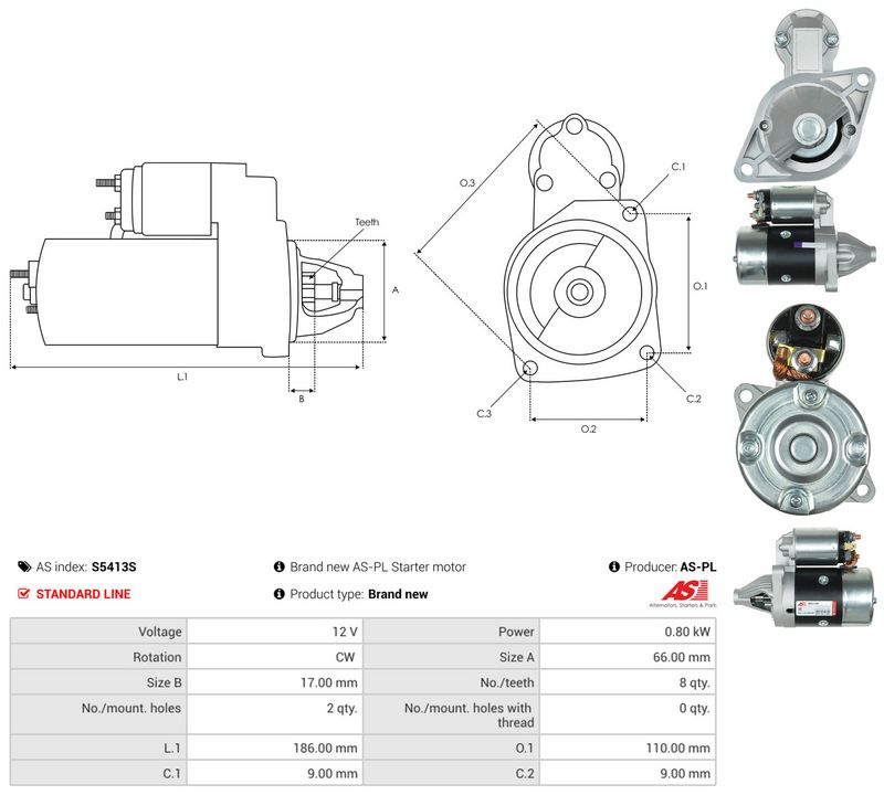 Starter, AS-PL S5413S