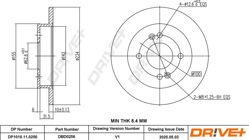 Disc frana DP1010.11.0256 Dr!ve+