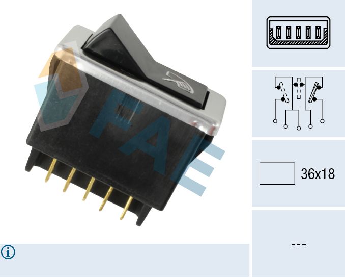 FAE Interrupteur d'essuie-glace 62500