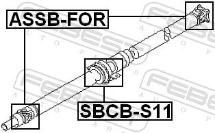 FEBEST SBCB-S11 Bearing, propshaft centre bearing