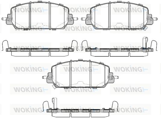 Комплект гальмівних накладок, дискове гальмо, Woking P14083.22