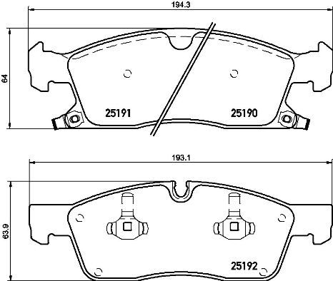 Комплект гальмівних накладок, дискове гальмо, Brembo P37015