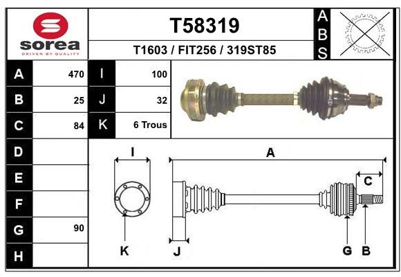 EAI hajtótengely T58319