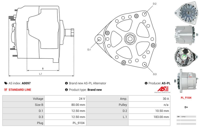 AS-PL A0097 Alternator