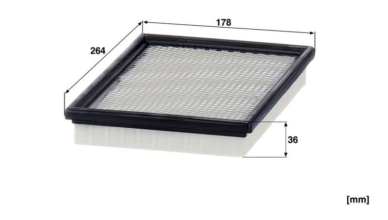 Cabinefilter 264x36x178 past: CATERPILLAR TH220B, TH330B, TH340B, TH350B, TH360B, TH460B, TH560B
