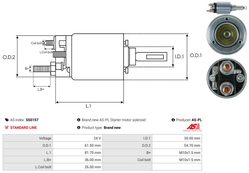 Magnetlülitus, starter, AS-PL SS0157