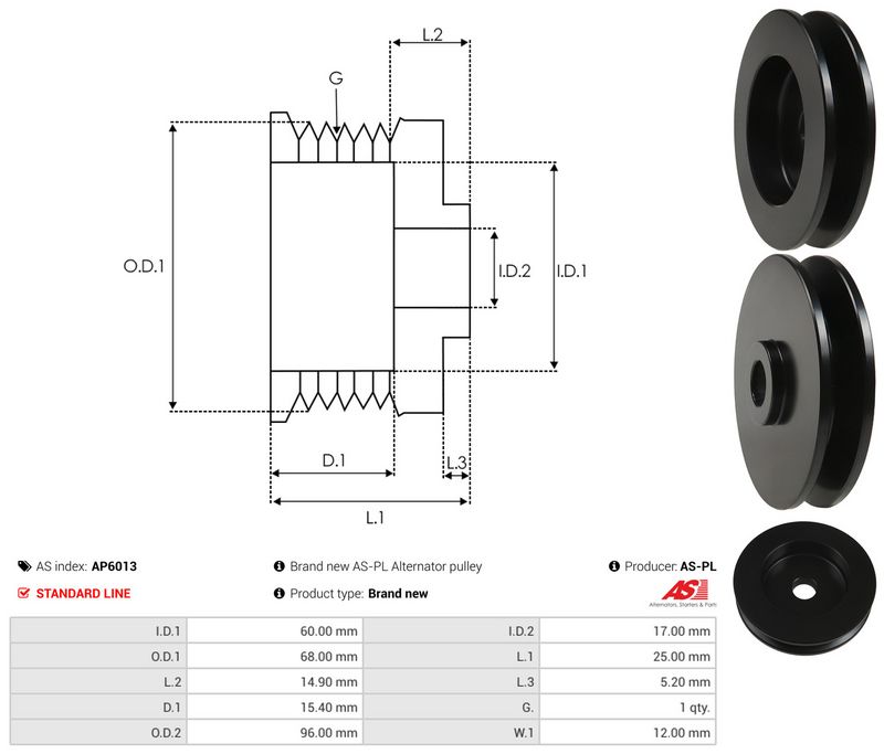 Rihmaratas, generaator, AS-PL AP6013