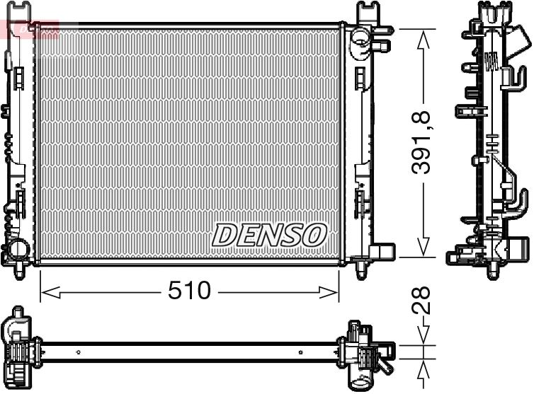 Радіатор, система охолодження двигуна, Denso DRM23109