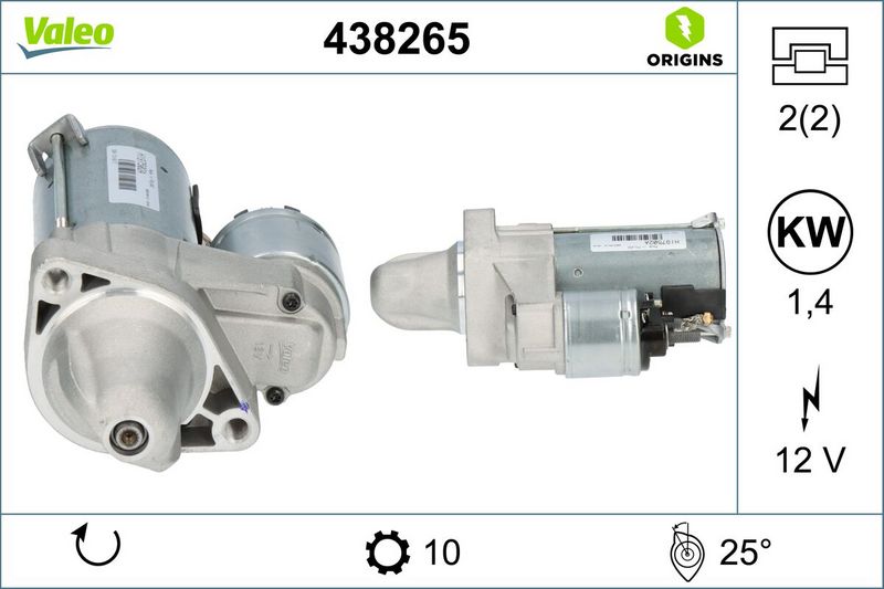 VALEO Startmotor / Starter 438265